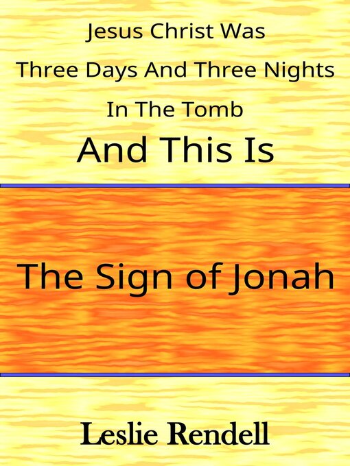 Title details for The Sign of Jonah by Leslie Rendell - Available